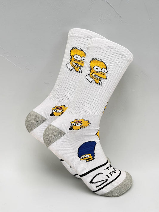 Medias Blancas Rostros Simpson