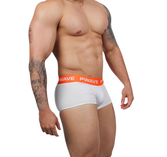 Microboxer Blanco con Elastico Naranja