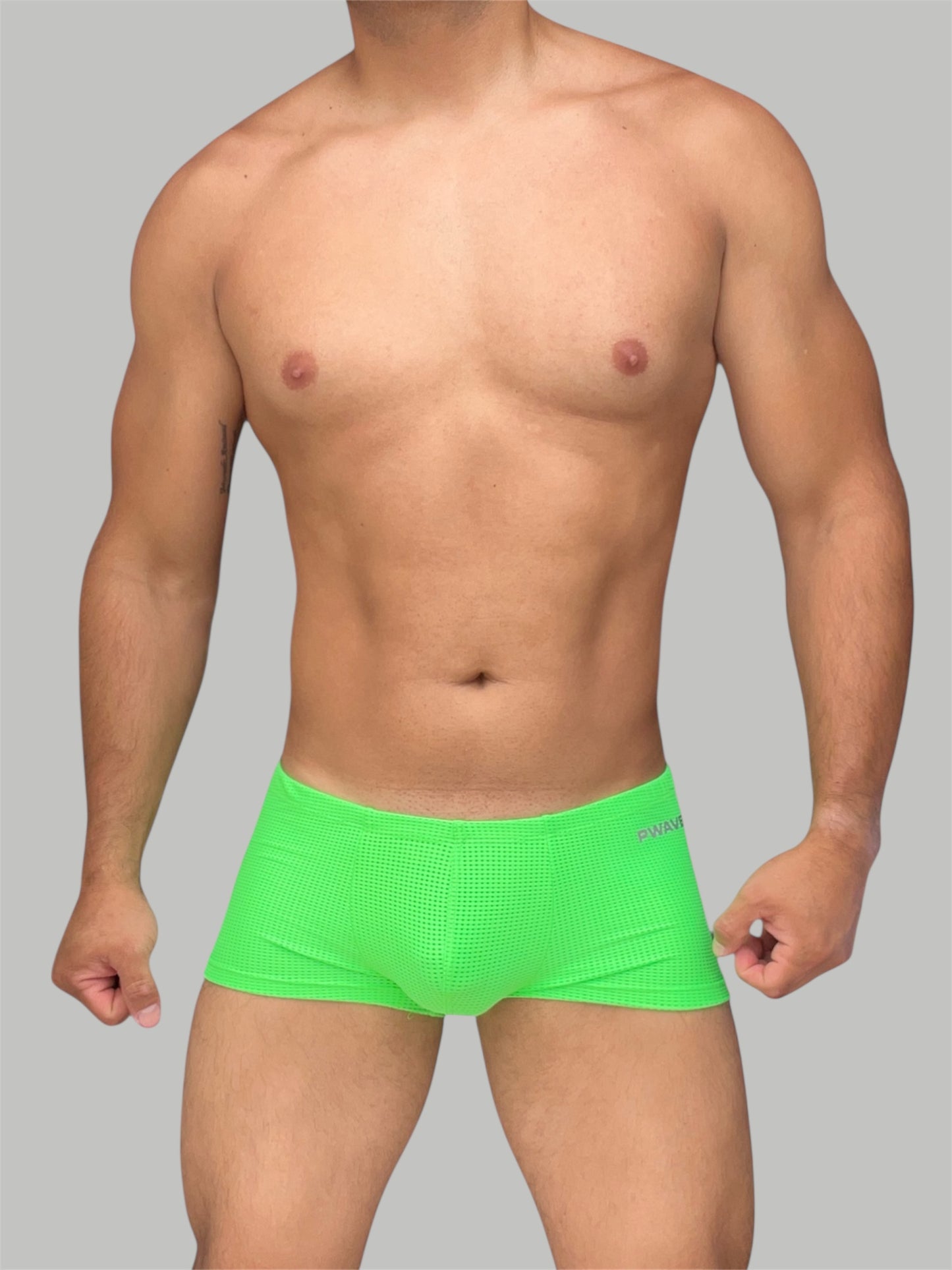 BOXER CORTO POLIAMIDA VERDE LIMON