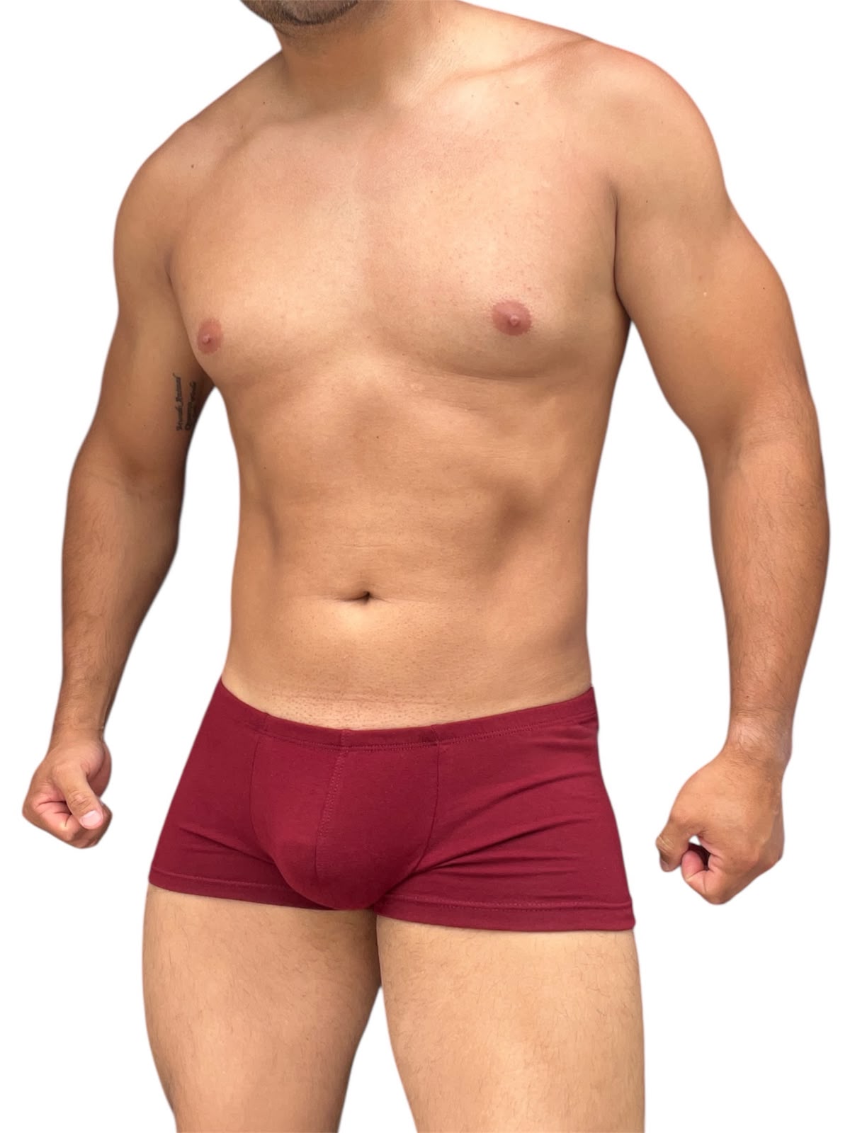 BOXER CORTO ALGODON VINO TINTO