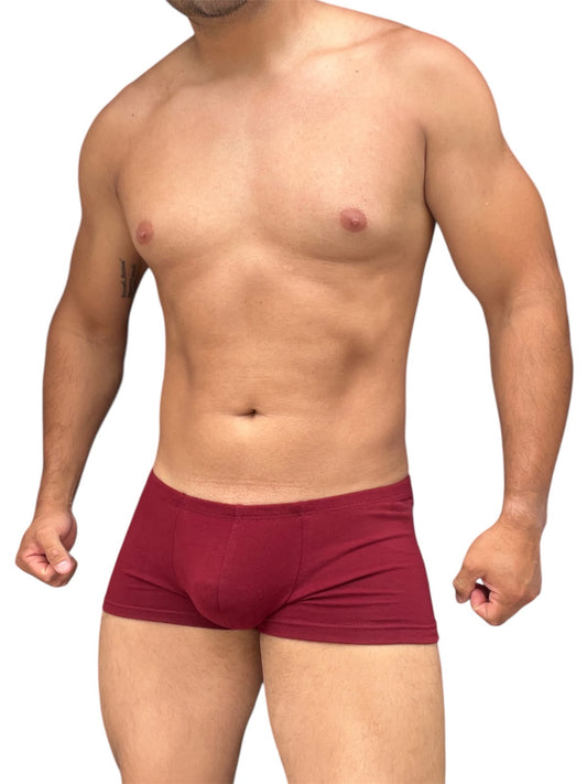 BOXER CORTO ALGODON VINO TINTO