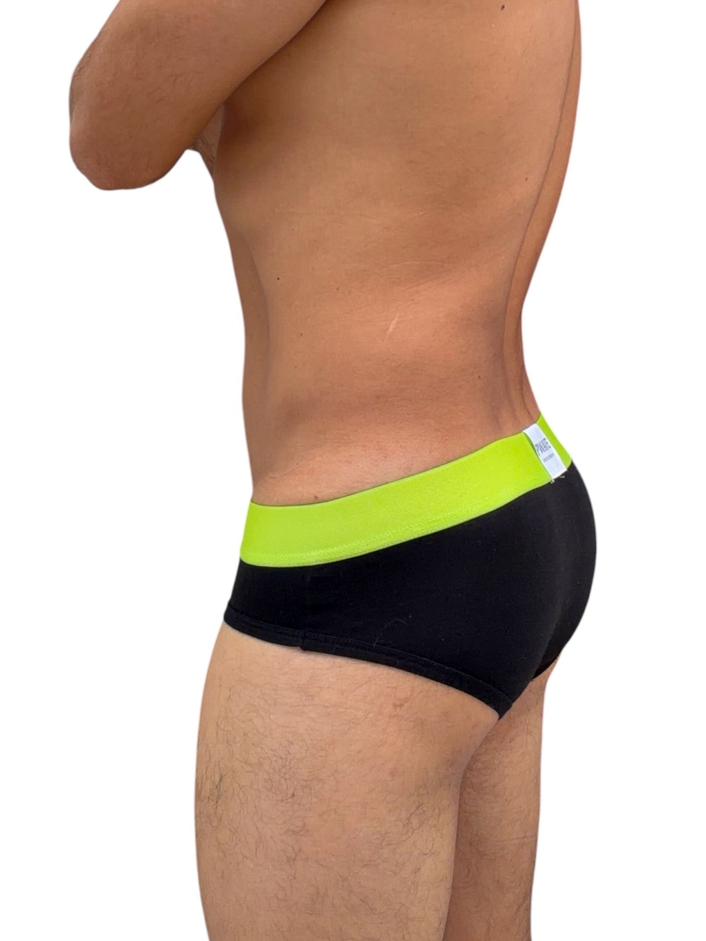 BRIEF ALGODON NEGRO CINTA VERDE