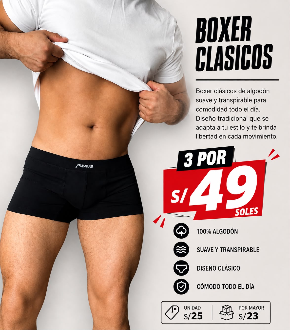 OFERTA BOXER CLASICO 3x S/49